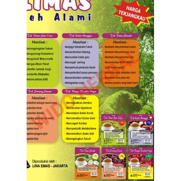

Ready QHQFM Teh Pelangsing Daun Jati Cina Curah 1/2 kg 500 gr gram 43