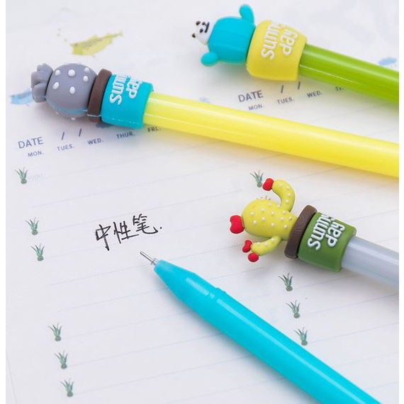 Stationary Polpen Pulpen Bulpen Bolpoin Bolpoint Pena Karakter Gel Lucu Motif Kaktus ST0004 OSM