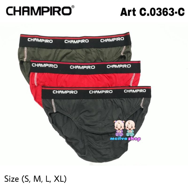 1 Kotak 3pc - CD CHAMPIRO C.0363-C Karet Boxer | Celana dalam Pria dewasa