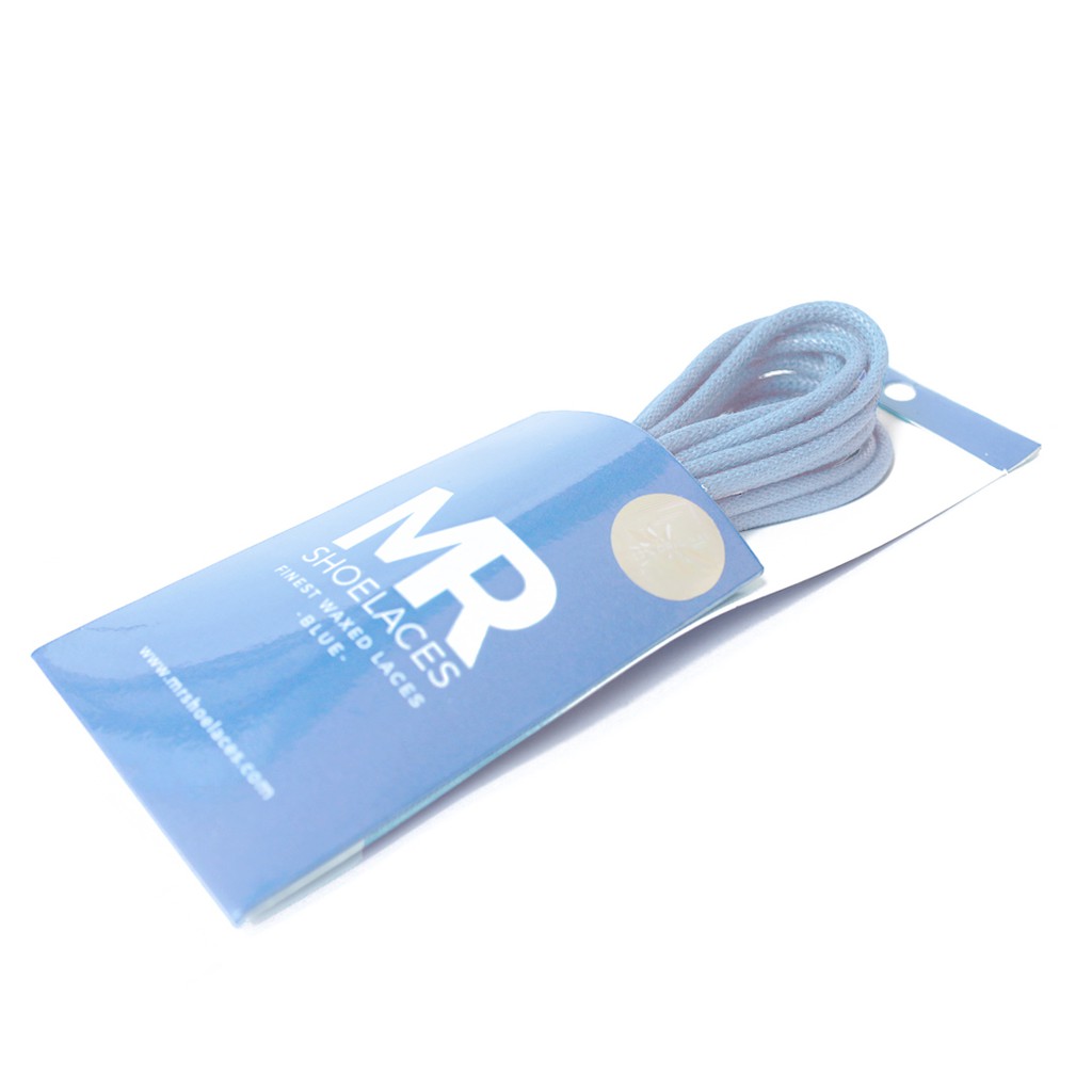 MR Shoelaces RD47 Deep Sky Blue (Biru) Tali Sepatu Lilin 2-3mm Bulat Round 50cm 60cm 70cm 80cm 90cm 100cm 120cm 150cm (Waxed Laces) - Premium Shoelace