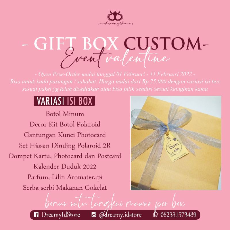 

GIFT BOX EVENT VALENTINE, GIFT BOX COUPLE, GIFT BOX CUSTOM, GIFT BOX KPOP