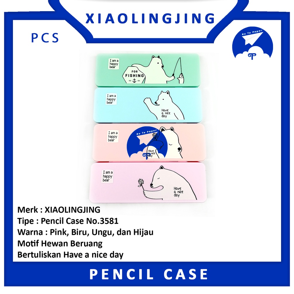 

XIAOLINGJING Pencil Case Type Berwana Motif Hewan - Pcs