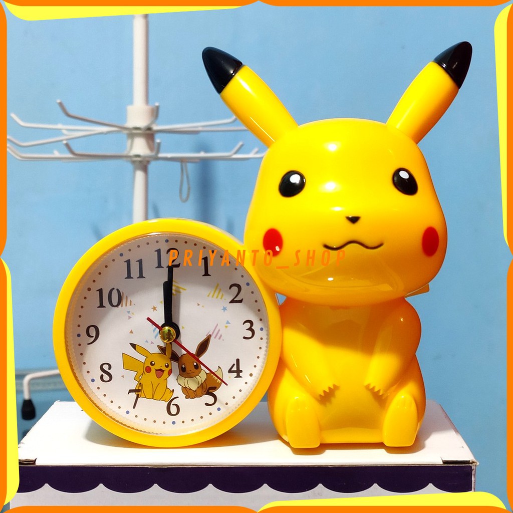 JAM WEKER JAM BEKER ALARM UNIK KARAKTER POKEMON PIKACHU KUNING FREE BATRAI