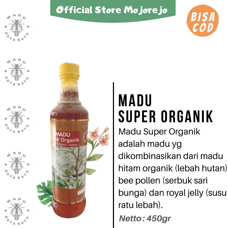 

Madu Lebah Liar/Hutan Super Organik 3in1 Botol kaca 450gr (Madu Kota Batu)