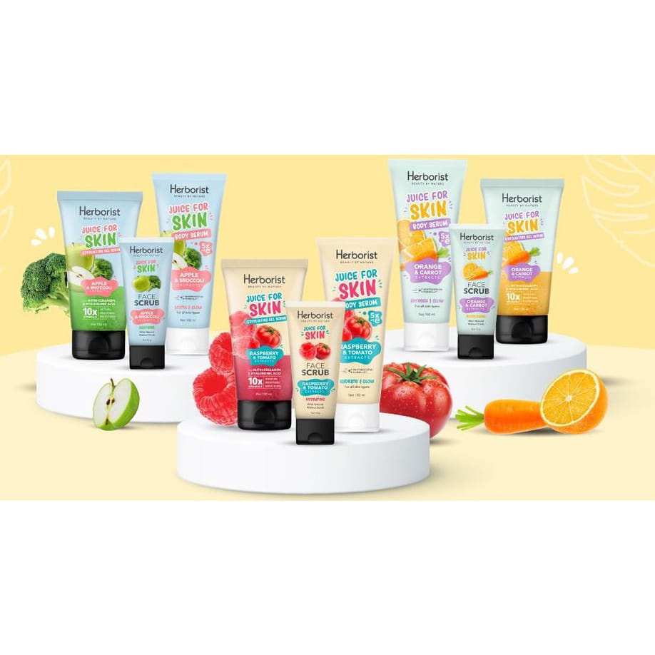 HERBORIST Juice For Skin Series - Body Serum - Face Scrub - Exfoliating Gel Scrub