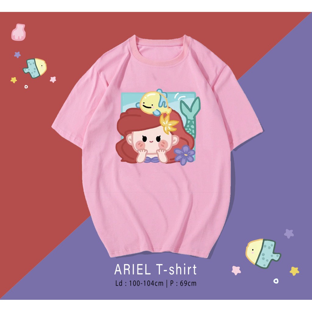 LITTLE MERMAID PUTRI DUYUNG LUCU CARTOON DESIGN KAOS / TERMURAH