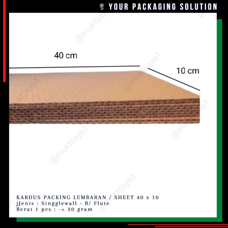 

Sheet Packing • 40x10cm • Karton/ Kardus Lembaran