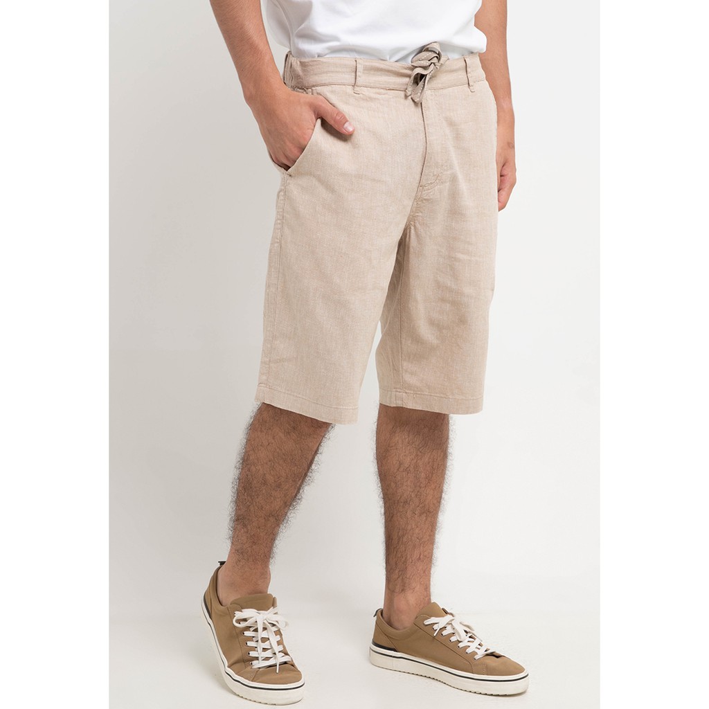 Giordano Linen Short - Celana Pendek Pria - Khaki
