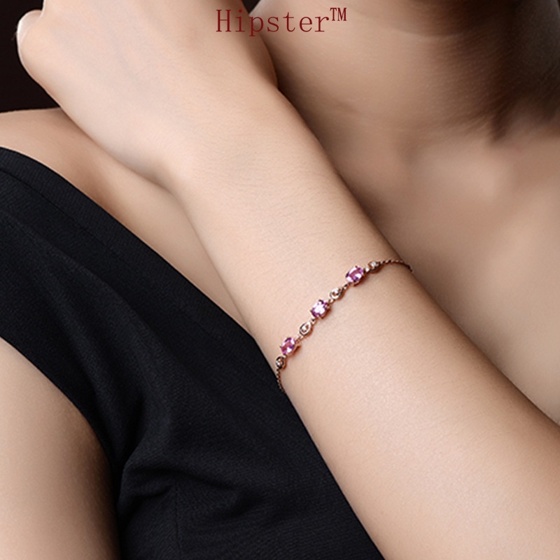 Elegant Natural Pink Gem Temperament Personality Affordable Luxury Vintage Bracelet