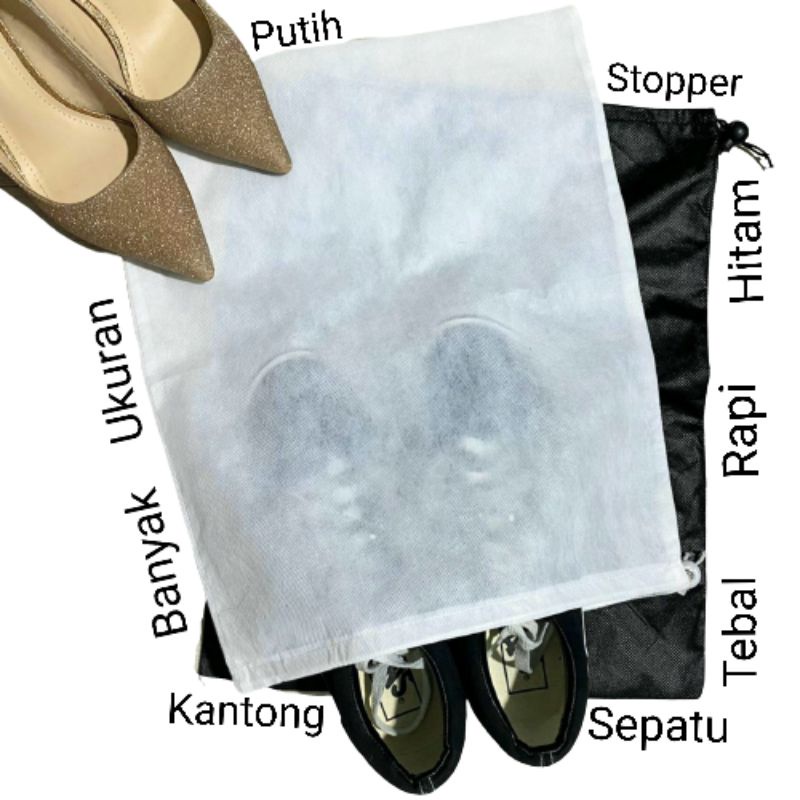 Tas Sèpatu Kantong Sepatu, Bungkus Sepatu, Tempat Sepatu, Pouch Dustbag Simpan Sepatu