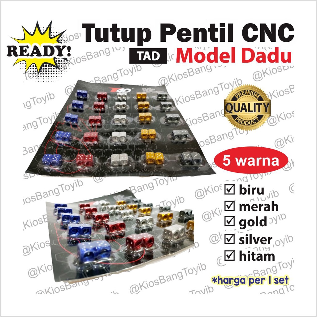 Tutup Pentil CNC Ban Motor Mobil Variasi Model Dadu 1 Pasang (TAD)