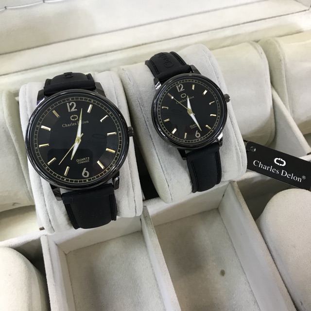 JAM TANGAN COUPLE CHARLES DELON KARET ORIGINAL WATER