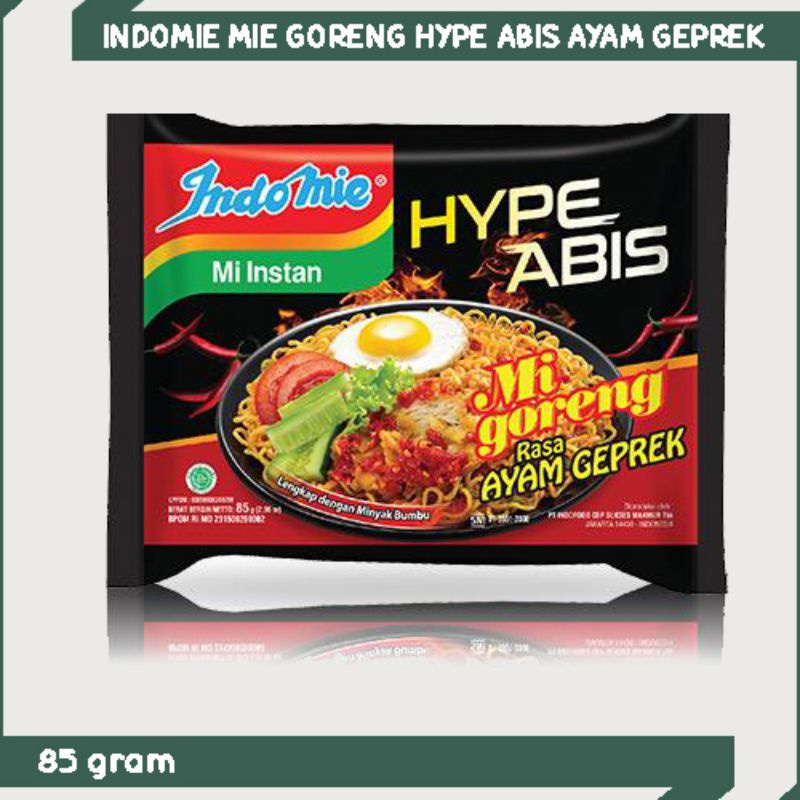 

Indomie Mie Goreng Instan Hype Abis Rasa Ayam Geprek 85g