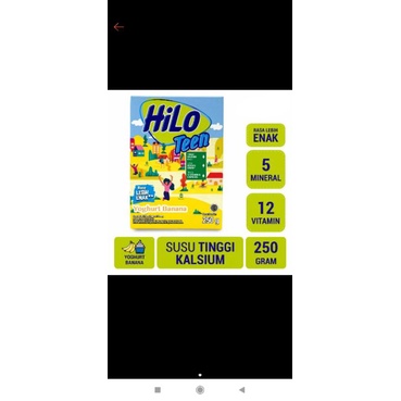 

HILO TEEN YOGHURT BANANA 250G