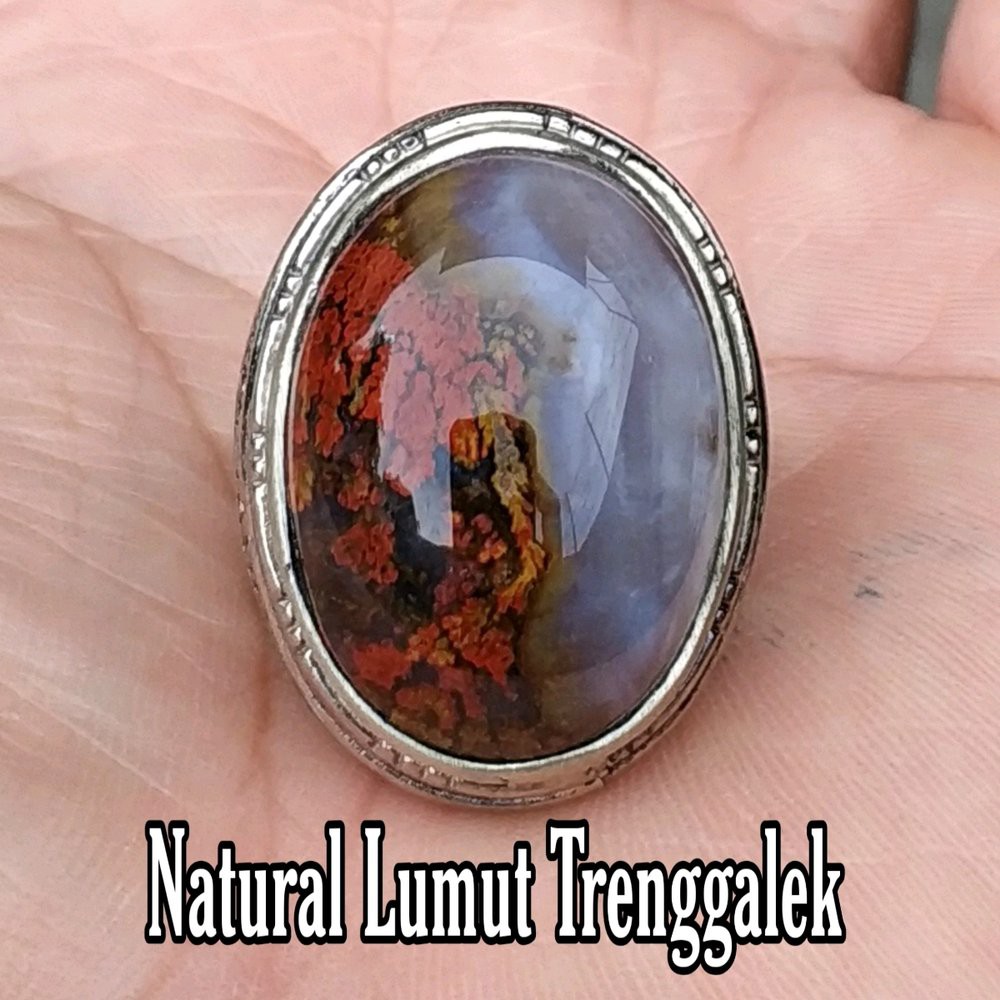 NATURAL CINCIN BATU AKIK LUMUT TRENGGALEK MOTIF BAGUS