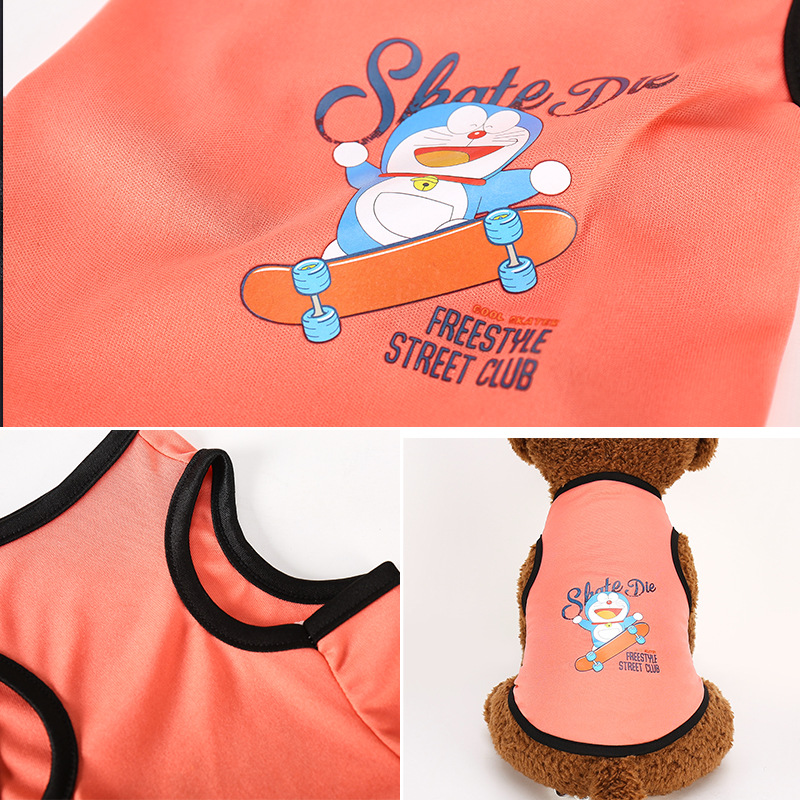 ★〓YUFeiPet〓★ Dog Clothes Pet Vest Cartoon Dog Clothes Breathe Comfortable Cat T-shirt Cute Print Cool Pet Dog Cat Clothes Summer