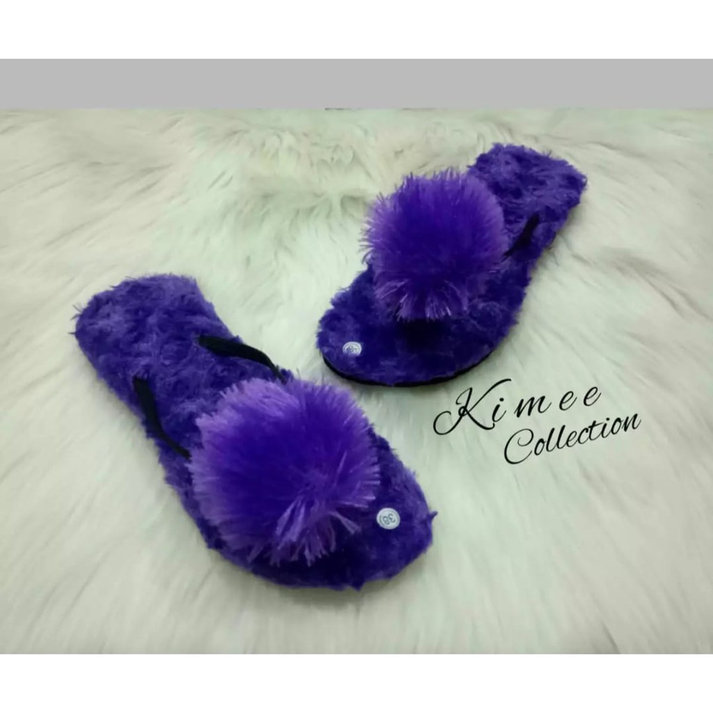 sandal Rumahan/ sandal wanita impor/sendal bulu kimme