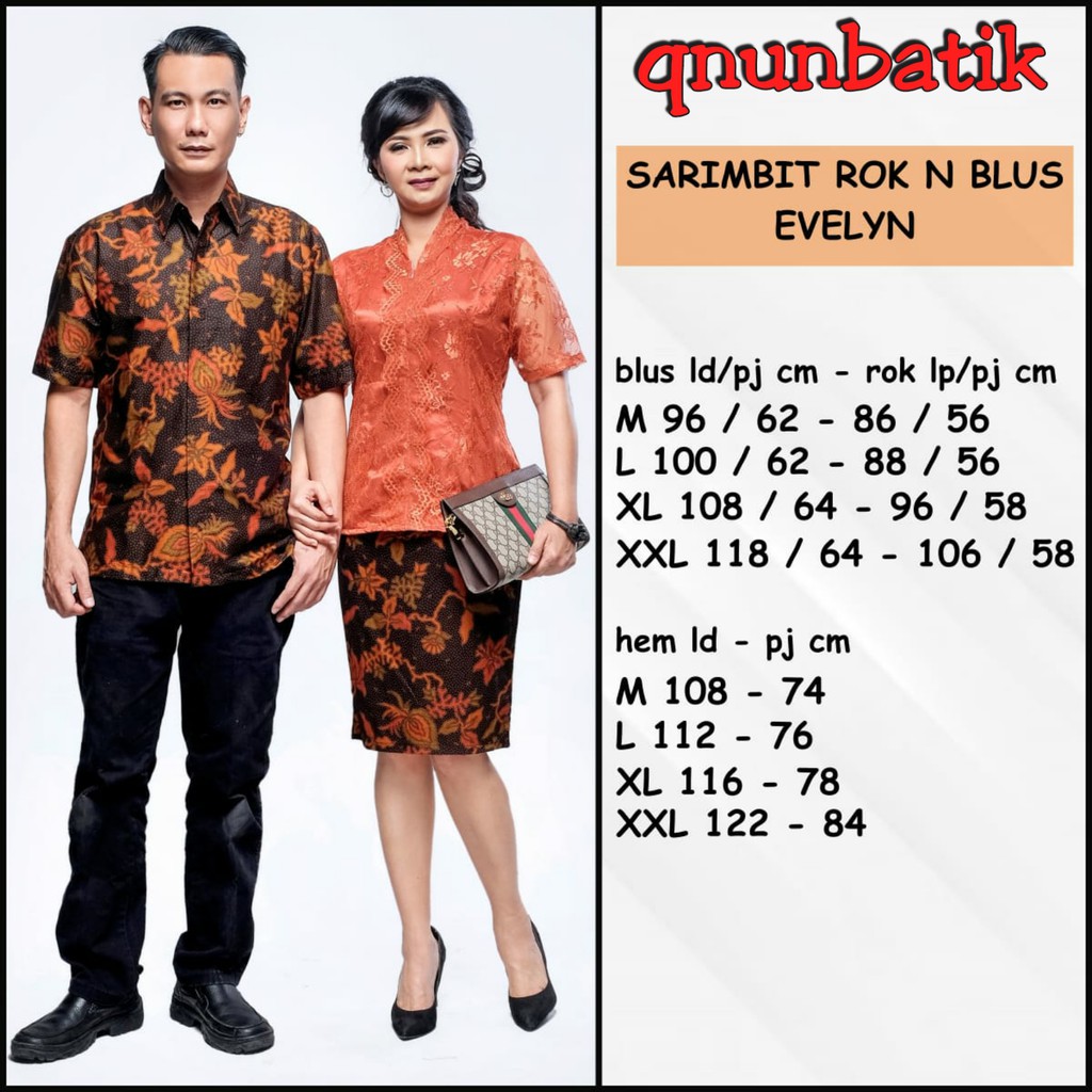 QNUNBATIK COUPLE BATIK ROK N BLUS  EVELYN BROKAT