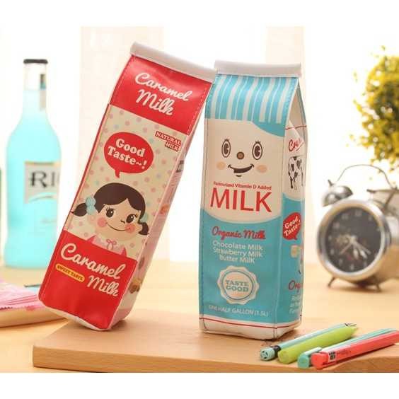 

S3050 kotak pensil susu Korean milk pencilcase creative stationery stp006