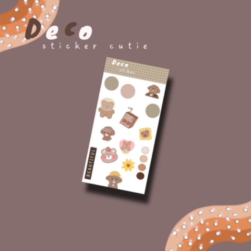 

[ready stock] DECO STICKER CUTE BROWN BEAR STICKER JOURNAL STIKER VINYL WATERPROOF STICKER DEKORASI