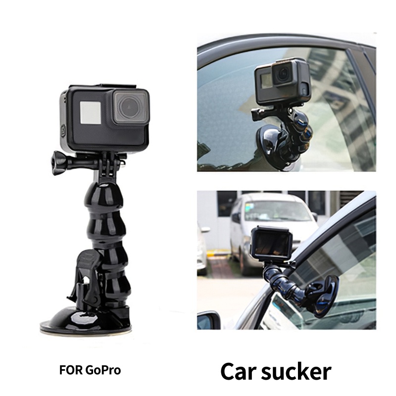 [Universal Car Mobile Phone Gopro Camera Holder] [ Multifunction Windshield Dashboard Gooseneck Mount Adjustable Snake Shape Flexible Suction Cup Mount] [Car driving recorder bracket]