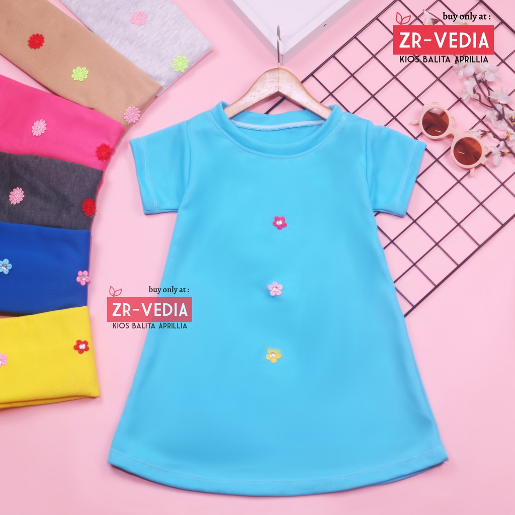 Dress Tasya uk Bayi - 5 Tahun / Lengan Pendek Baju Anak Perempuan Atasan Murah Adem Daster Tunik