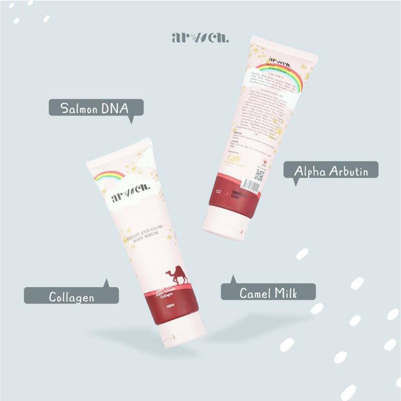 BODY SERUM / BODY SERUM ARVVEN / BRIGHT AND GLOW BODY SERUM BY ARVVEN / DNA SALMON / BODY SERUM PEMUTIH