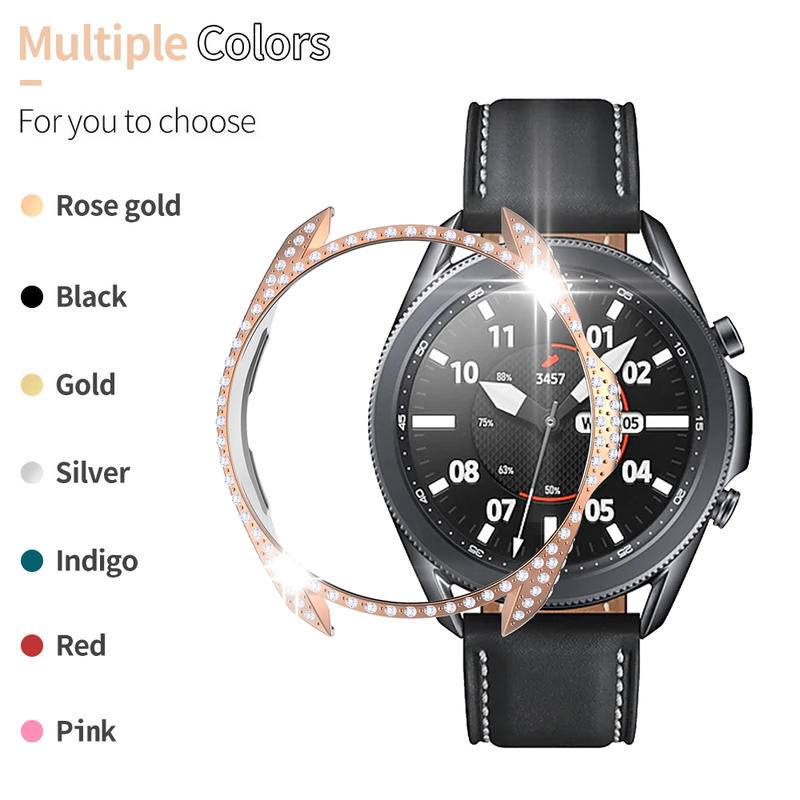 Case Pelindung Bahan PC Frame Bumper Hollow Bling Untuk Samsung Galaxy Watch 3 45mm 41mm 3