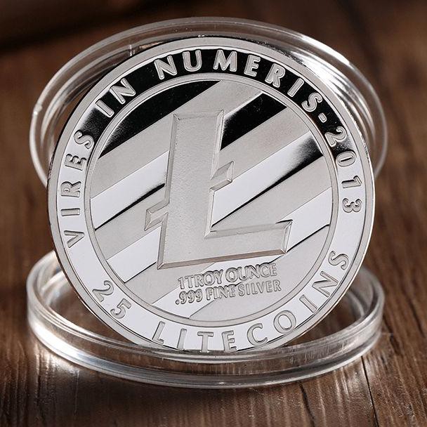 

Coin Koin Physical LTC LITECOIN Silver Plated Miniatur Cryptocurrency