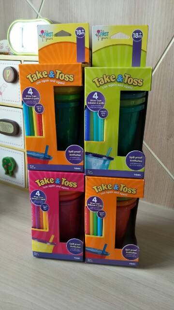 The First Years Take &amp; Toss Spill-Proof Straw Cups 10oz