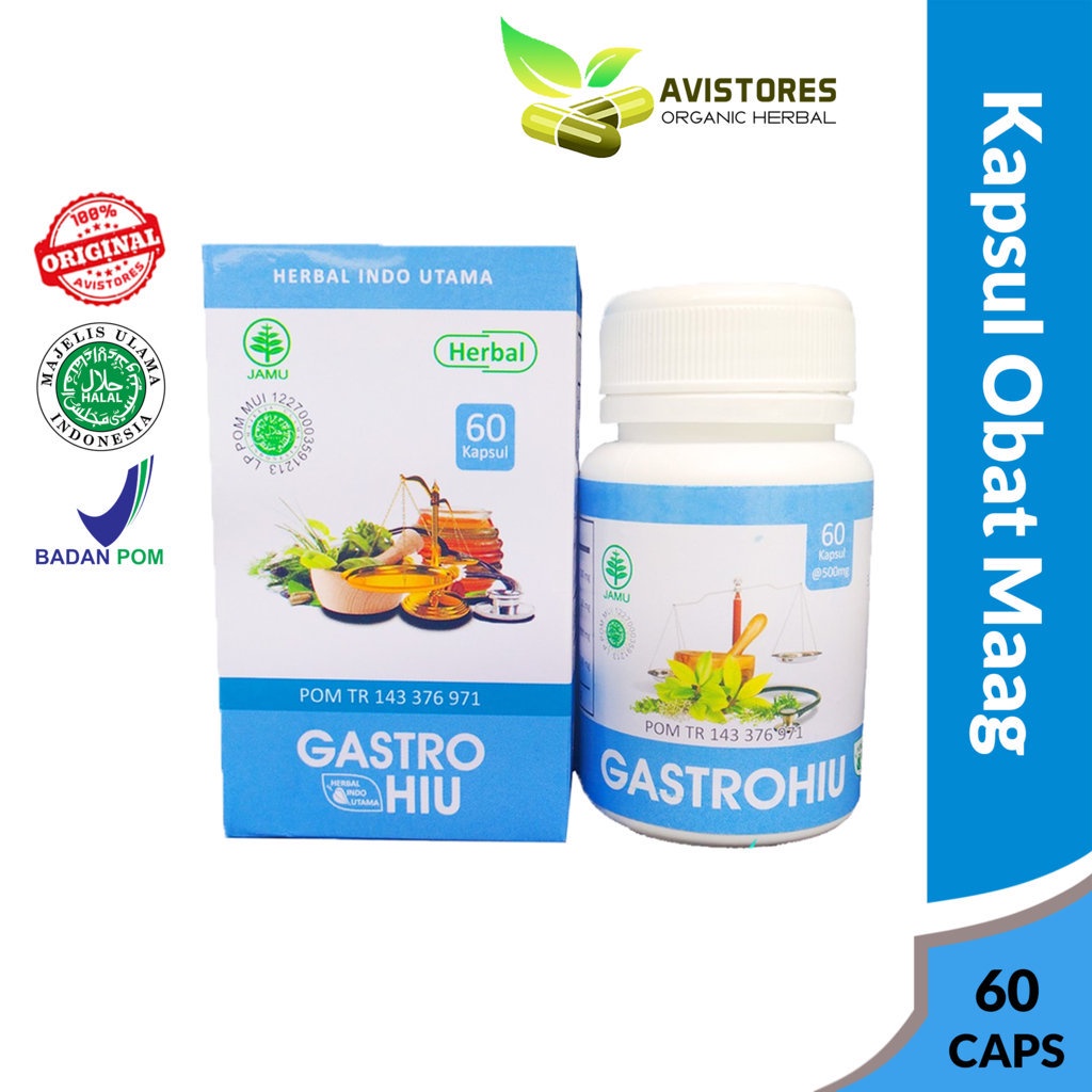 

HIU GASTRO Obat Herbal Mengatasi Sakit Maag Asam Lambung Herbal Indo Utama Isi 60 Kapsul