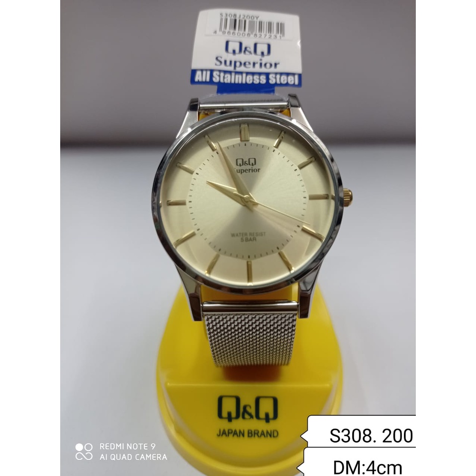 Jam Tangan Pria Casual Business Rantai Stainless Steel Analog Original Q&amp;Q QnQ QQ S308 S308J Series