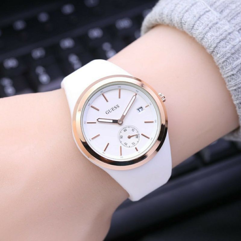 Jam Tangan Cewek Rubber Fitur Tanggal Detik Bawah Berfungsi Murah Bergaransi-2