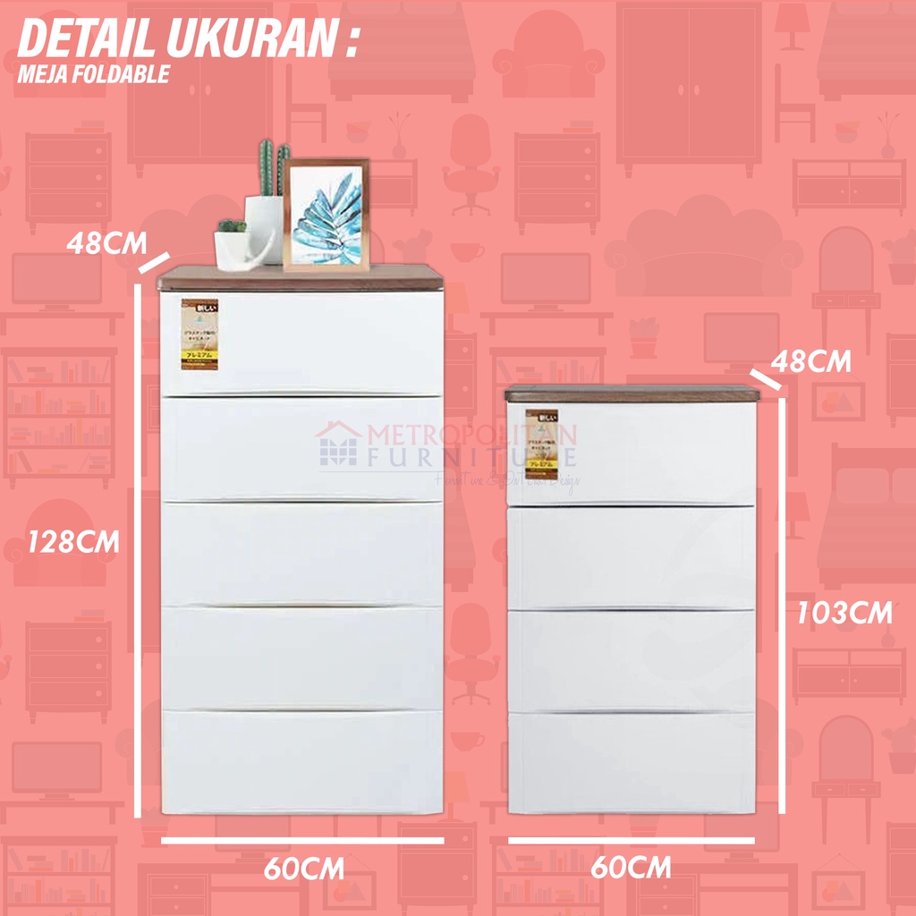 Laci Plastik Penyimpanan Drawer Cabinet 4 5 Susun