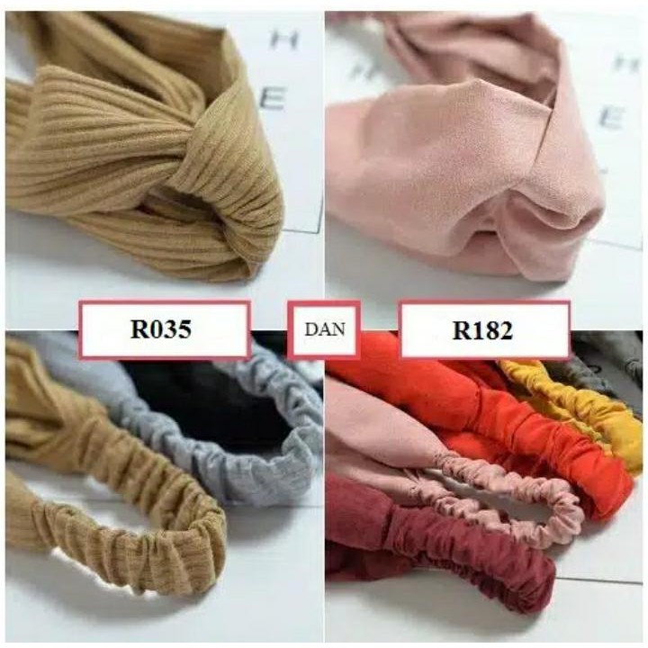 Headband Bandana Twist polos / Bandana Polos Model Wanita Korea