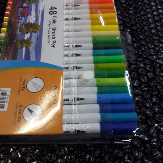 

(kode-655) Brush Pen / Pena Kuas Warna Joyko 48 Warna ,.