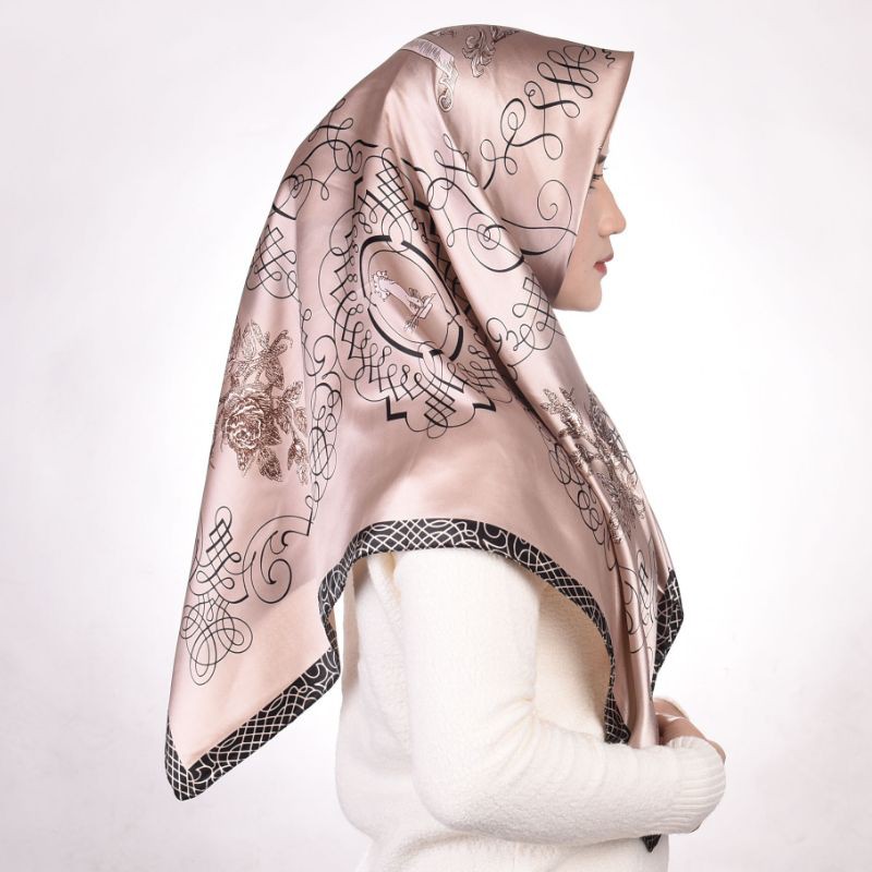 P001 - Scarf Segiempat Satin Import • 90 x 90cm • Fashion Wanita