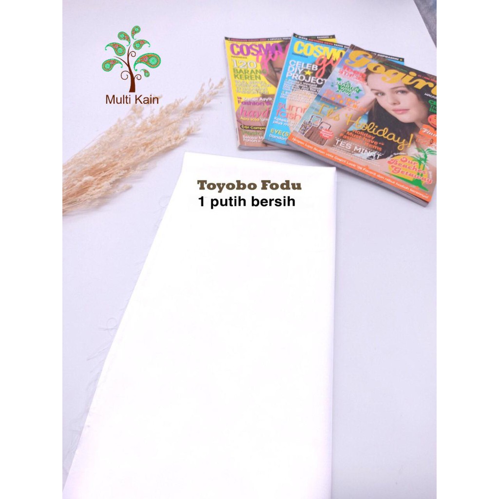 Bahan Multi kain katun cotton toyobo FODU (COPYRIGHT, TERDAFTAR) asli premium-FODU1 putih bersih