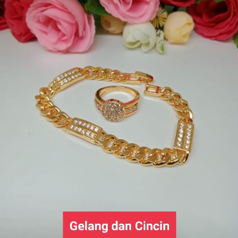 COD Gelang xuping wanita dewasa dan cincin aksesoris fashion