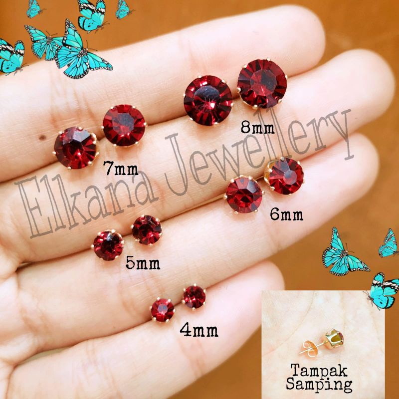 Anting Permata Diamond warna perhiasan lapis emas anti karat