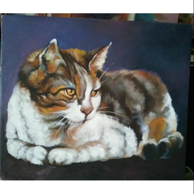 Lukisan Painting Gambar 1 Kucing  Shopee Indonesia