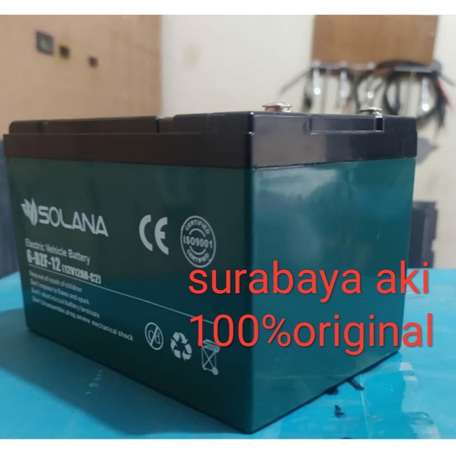 aki sepeda listrik aki selis VOLTA UWIN FLY TIGER 6dzm12 atau 12volt 12ah AKI SOLANA 12v 12ah solana ORIGINAL SOLANA 12AH AKI SURABAYA AKI uwinfly