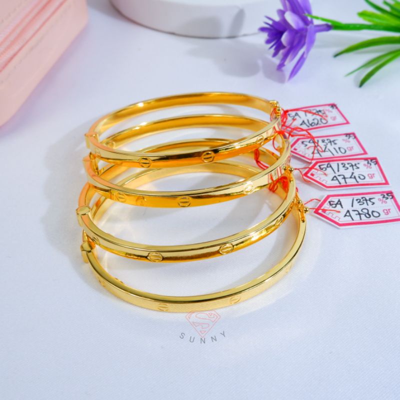 GELANG OVAL POLOS  300%375%GOLD