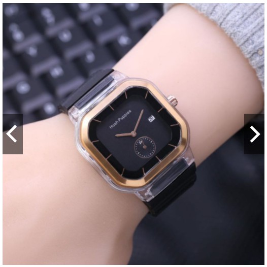 Jam Tangan Wanita Korea Fashion Hush Puppies Tanggal Aktif HP60 Strap Rubber