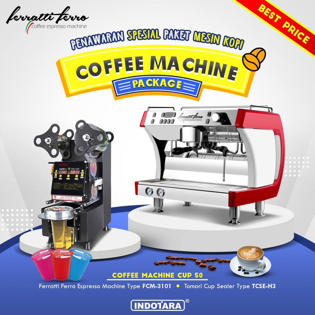 Paket Mesin Kopi Espresso Machine Cup - 50