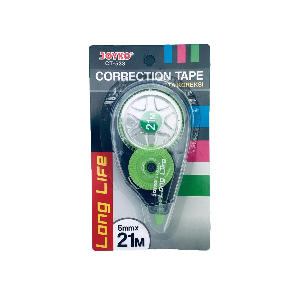 Joyko / Correction Tape / Tip-Ex Kertas / 21m CT-533 (Hijau)