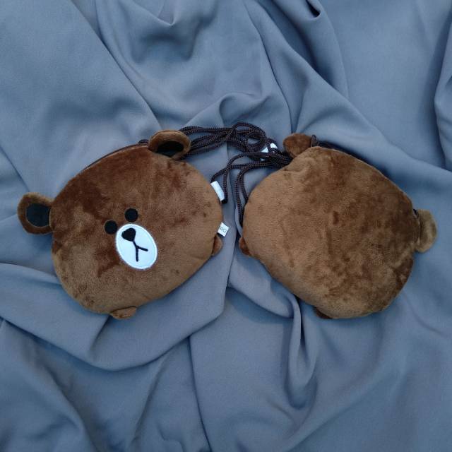 Line Brown Bear Sling Bag Tas Selempang Karakter Boneka Beruangi