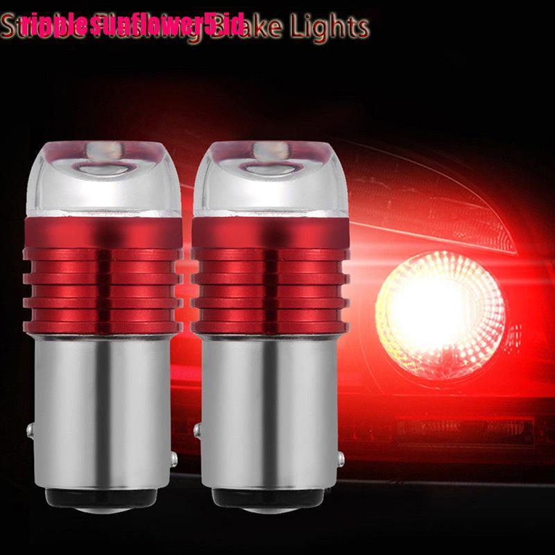 2pcs Lampu Led 1157 BAY15D P21 / 5W Warna Merah Untuk Rem / Mundur Mobil