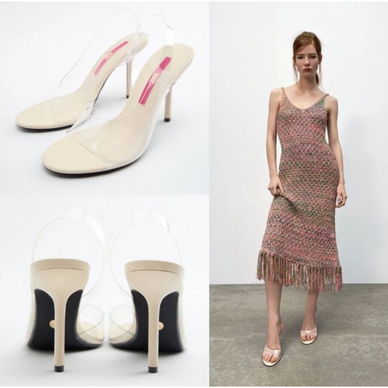 Sepatu ZARA Transparan High Heels Shoes