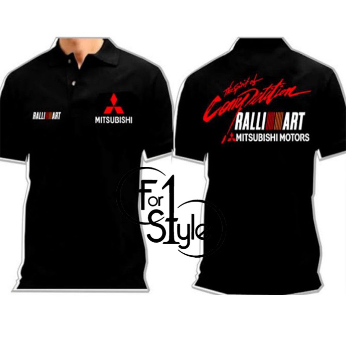 KAOS KERAH - POLO SHIRT RALLI ART MITSUBISHI MOTORS THE SPIRIT OF COMPETITION